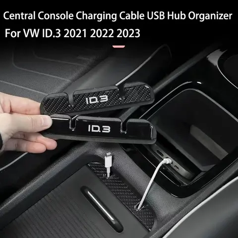 For Volkswagen VW ID.3 2021 2022 2023 Central Console Charging Cable USB Hub Organizer Docking Station Decoration Accessories