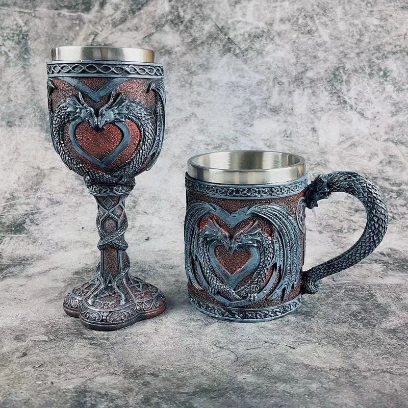 Middle Ages Dragon And Dungeon Vintage European Creative High Foot Beer Cup American Style Stainless Steel Unique Shape Cup
Middle Ages Dragon And Dungeon Vintage European Creative High Foot Beer Cup American Style Stainless Steel Unique Shape Cup