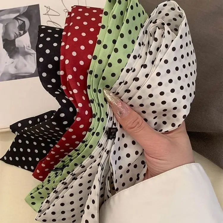Luxury Narrow Long Scarf Polka Dot Silk Ribbon Neckerchief Choker Streamer Neck Scarf Headband Lady Thin Long Scarves Summer
Luxury Narrow Long Scarf Polka Dot Silk Ribbon Neckerchief Choker Streamer Neck Scarf Headband Lady Thin Long Scarves Summer