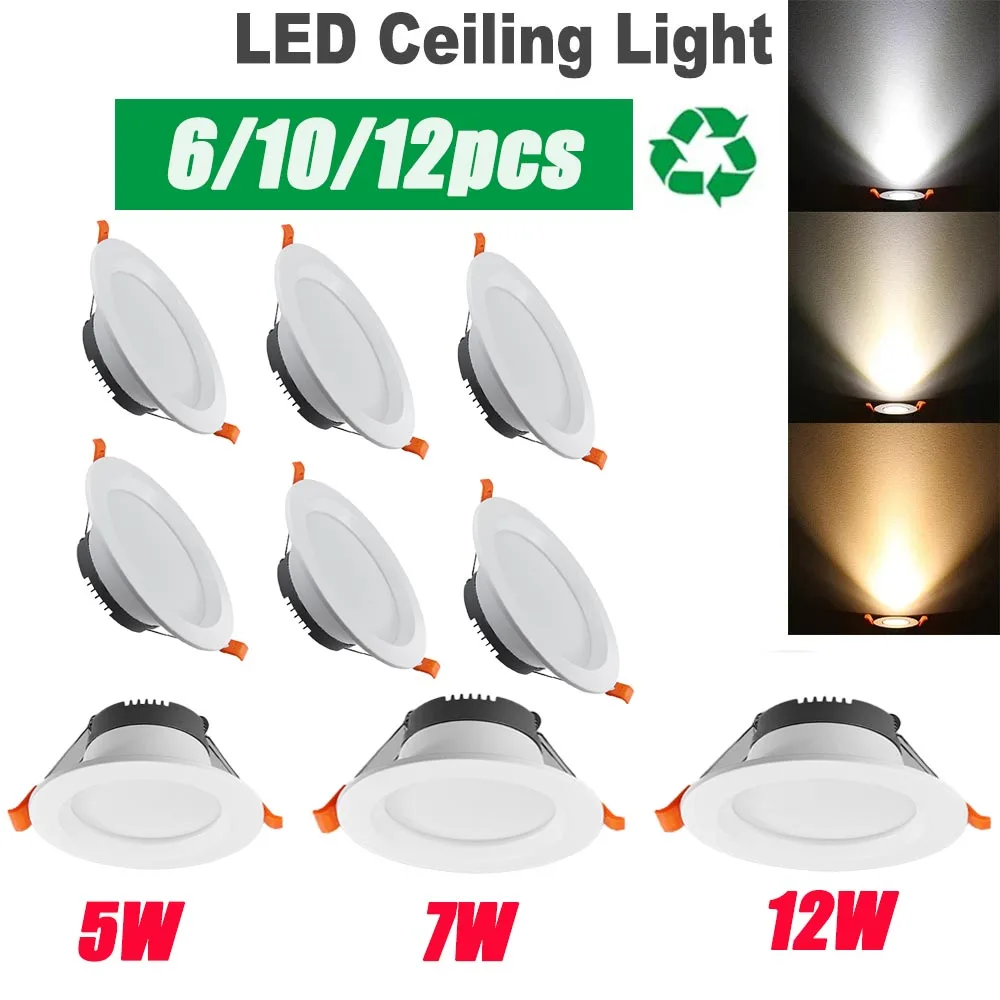 Ultra Slim Recessed Ceiling Lights 5W/7W/12W Warm/Natural/Cool White 3000K/4000K/6000K for Home Hotel Energy Efficient Lighting
Ultra Slim Recessed Ceiling Lights 5W/7W/12W Warm/Natural/Cool White 3000K/4000K/6000K for Home Hotel Energy Efficient Lighting