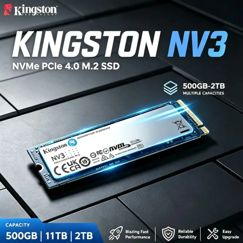 Kingston 500GB 1TB 2TB PCIe Gen 4.0x4 NVMe NV3 SSD Solid State Drive M.2 2280 Internal SSD nvme m2 for Desktop Laptop
Kingston 500GB 1TB 2TB PCIe Gen 4.0x4 NVMe NV3 SSD Solid State Drive M.2 2280 Internal SSD nvme m2 for Desktop Laptop