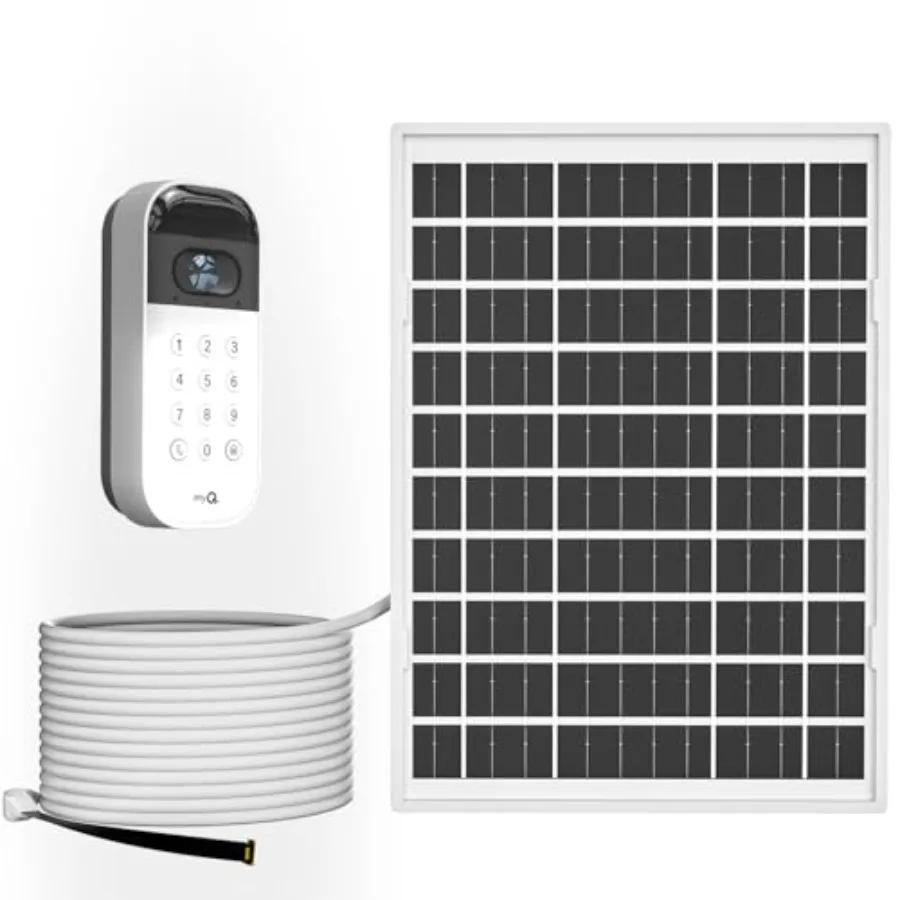 6W Solar Panel for myQ Smart Garage Door Video Keypad, 16.4Ft Outdoor Power Charging Cable and Adjustable Mount, Continuously C
6W Solar Panel for myQ Smart Garage Door Video Keypad, 16.4Ft Outdoor Power Charging Cable and Adjustable Mount, Continuously C
