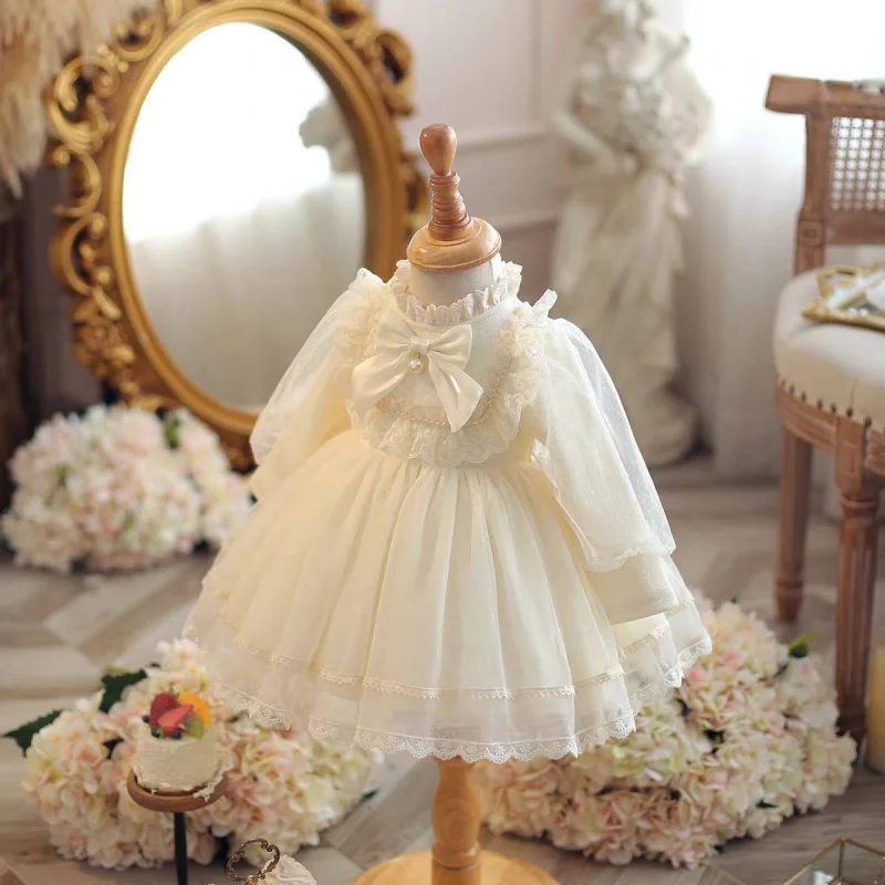 New Baby First Birthday Mesh Long Sleeve Bow Lace Princess Dress Girls Spring Autumn Winter
New Baby First Birthday Mesh Long Sleeve Bow Lace Princess Dress Girls Spring Autumn Winter