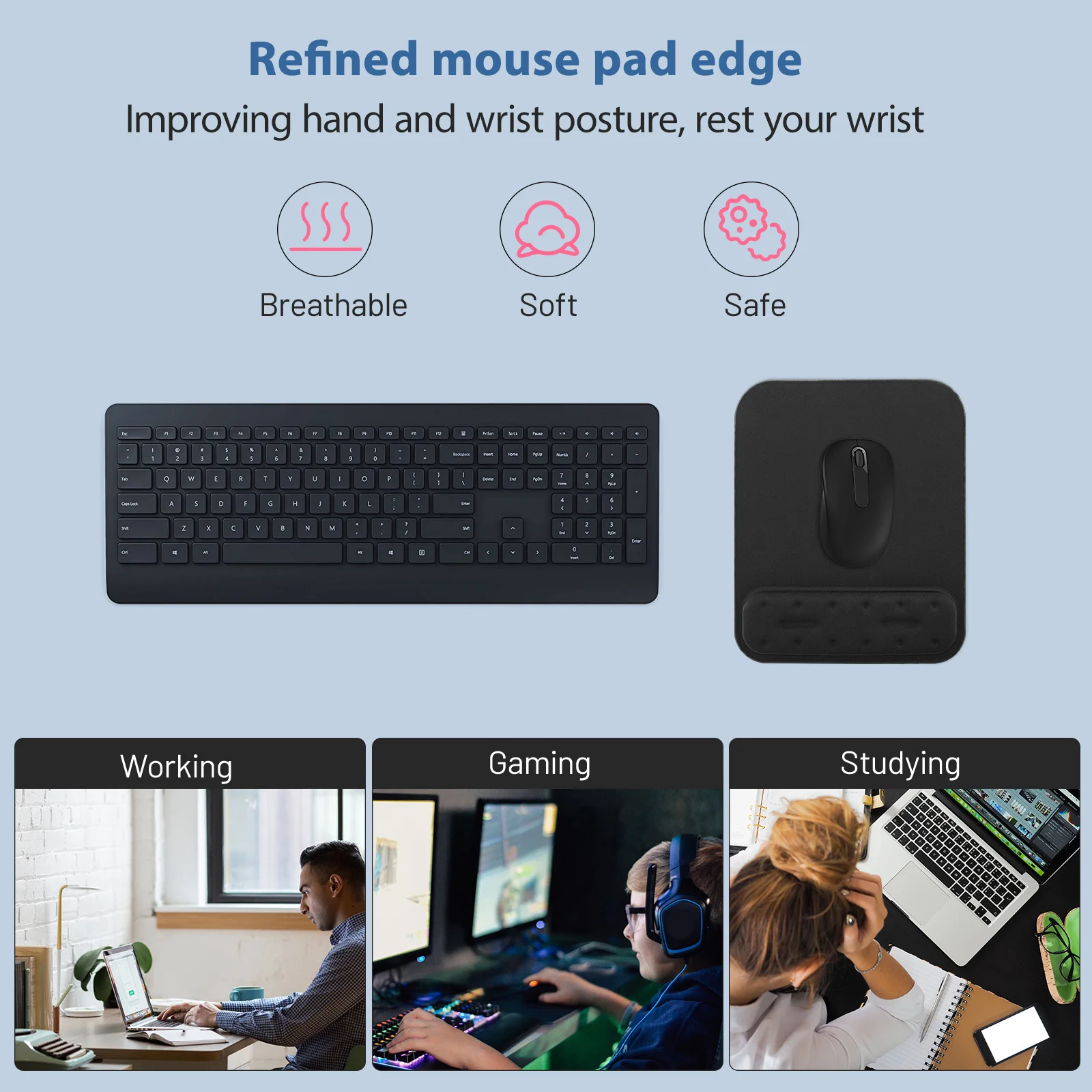 Memory Foam Wrist Support Mouse Pad Extra Large Washable Non-Slip For Office Gaming Desk Computer Accessories
Memory Foam Wrist Support Mouse Pad Extra Large Washable Non-Slip For Office Gaming Desk Computer Accessories