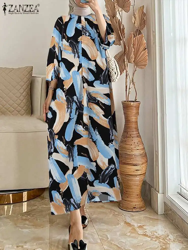 2024 ZANZEA Holiday Vestidos Casual Loose Robe Femme Bohemian Floral Printed Muslim Dress Abaya Women Summer Sundress Oversize
2024 ZANZEA Holiday Vestidos Casual Loose Robe Femme Bohemian Floral Printed Muslim Dress Abaya Women Summer Sundress Oversize