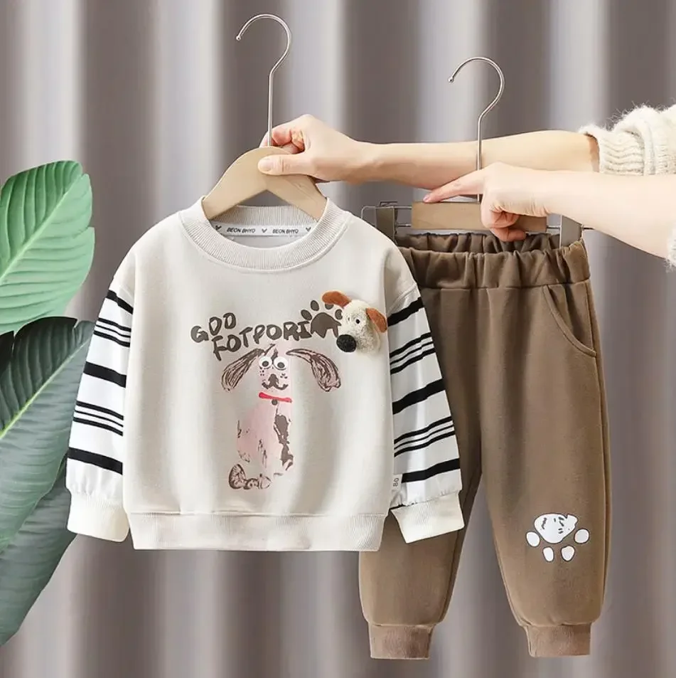 Spring Autumn Boys Tracksuits 1 To 5 Years Kids Outfits Sets Cartoon Striped Puppy Hoodies+Pants Toddler Children Baby Clothing
Spring Autumn Boys Tracksuits 1 To 5 Years Kids Outfits Sets Cartoon Striped Puppy Hoodies+Pants Toddler Children Baby Clothing