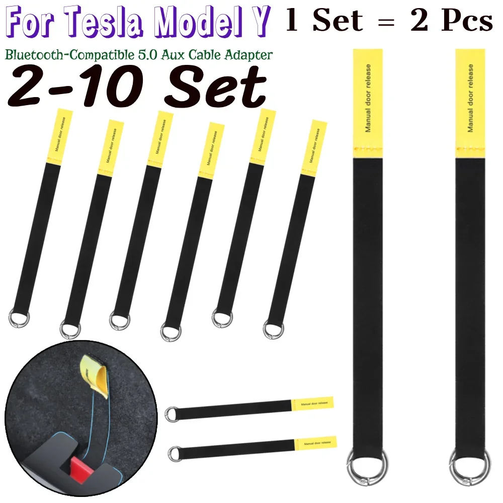 2-10 Set Rear Door Mechanical Switch Car Door Emergency Handle Extended Emergency Safety Pull Rope for Tesla Model Y
2-10 Set Rear Door Mechanical Switch Car Door Emergency Handle Extended Emergency Safety Pull Rope for Tesla Model Y