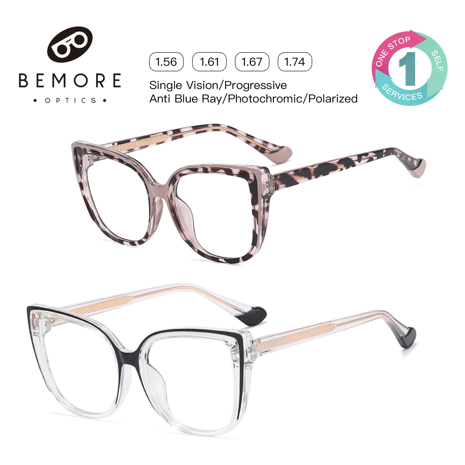 BEMORE High Quality Women Reading Glasses Customizable Prescription Anti-Blue Light Butterfly Optical Eyeglasses
BEMORE High Quality Women Reading Glasses Customizable Prescription Anti-Blue Light Butterfly Optical Eyeglasses