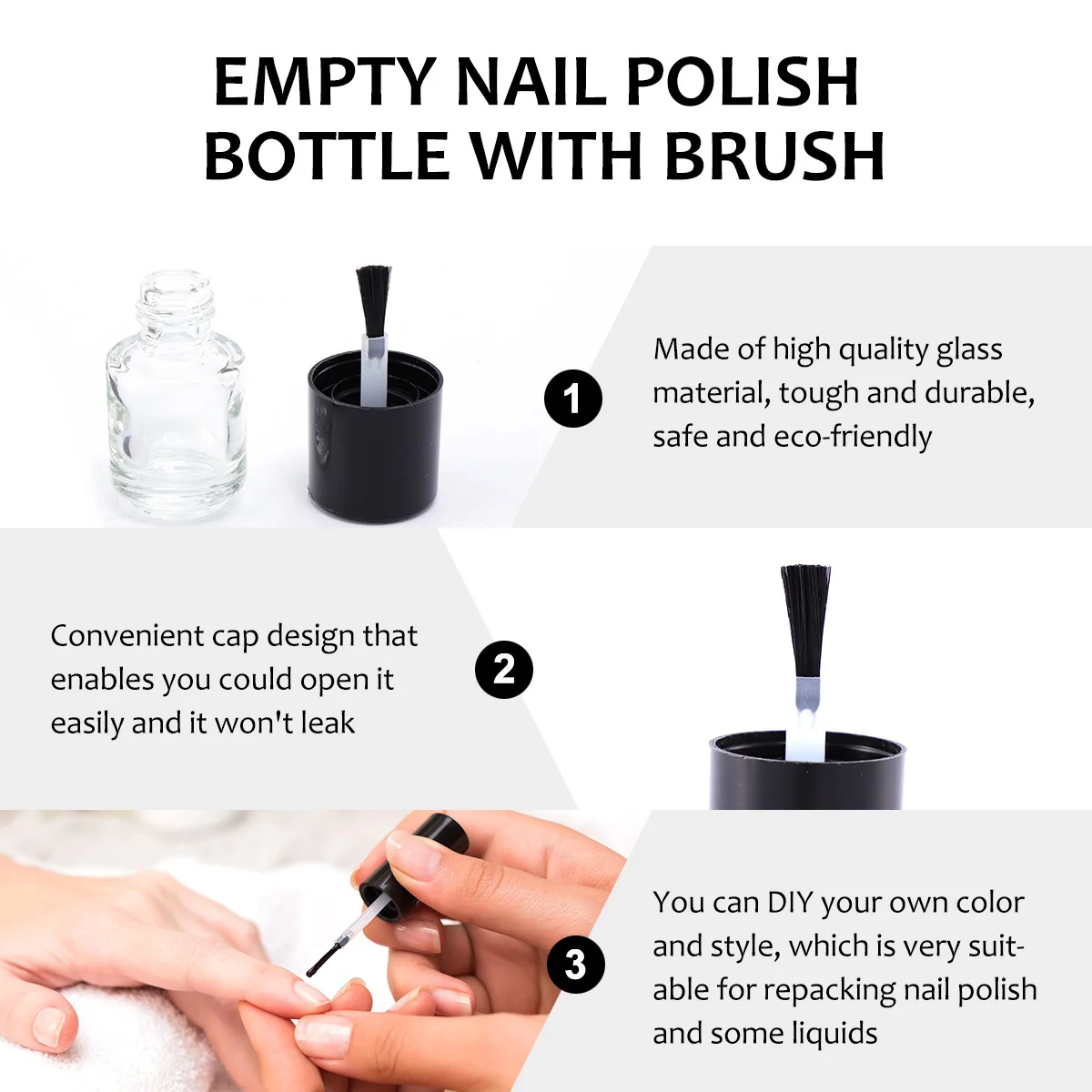 15Pcs 5Ml Glass Nail Bottle Transparent Empty Polish Bottle Easy Perfect for Storing Nail Oil Manicure Kit Organizer
15Pcs 5Ml Glass Nail Bottle Transparent Empty Polish Bottle Easy Perfect for Storing Nail Oil Manicure Kit Organizer