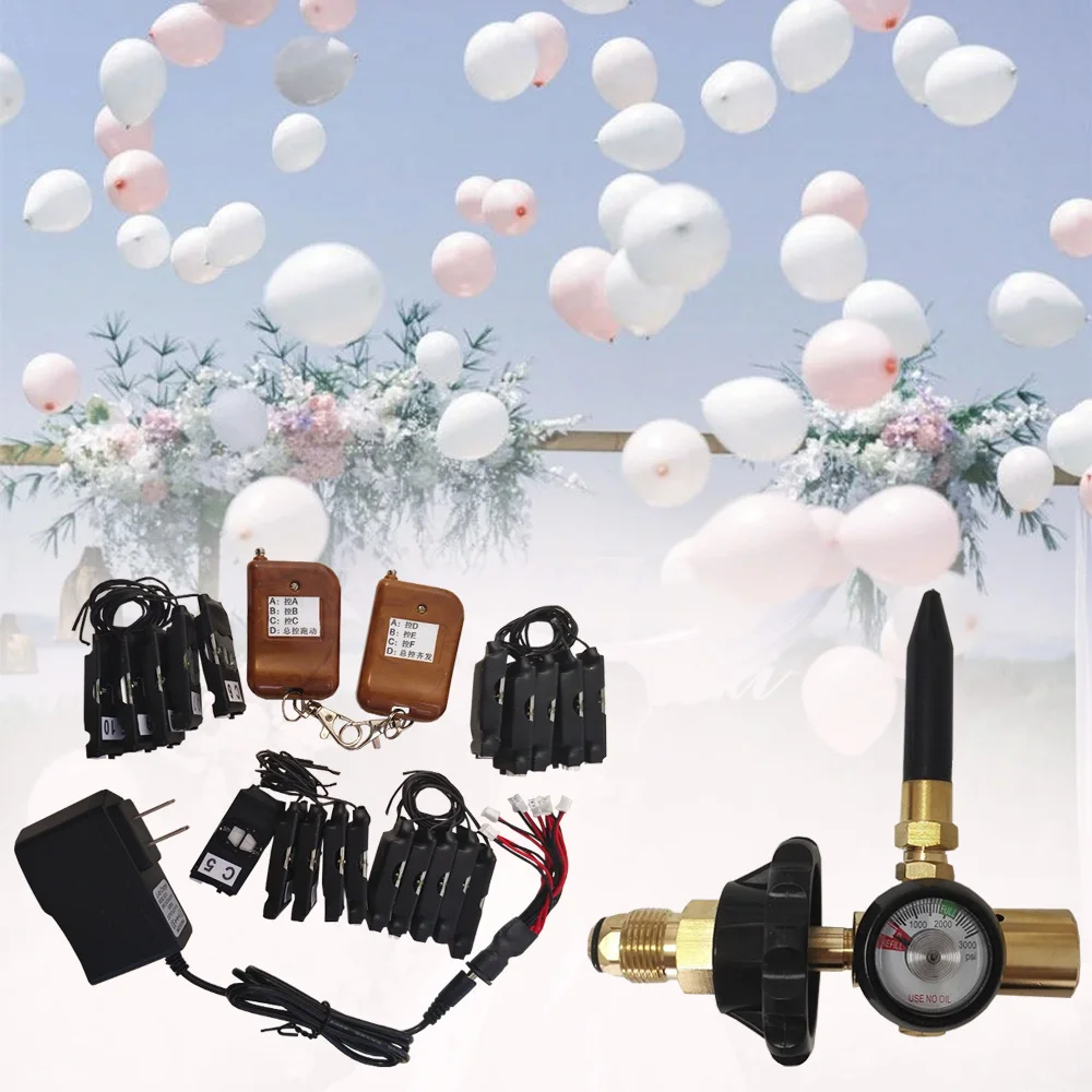 Remote Control Balloons Kit Machine with Brass Helium Latex Balloon Inflator Regulator With Pressure Gauge For G5/8 Tank
Remote Control Balloons Kit Machine with Brass Helium Latex Balloon Inflator Regulator With Pressure Gauge For G5/8 Tank