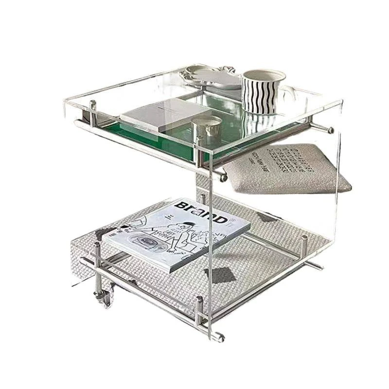 Transparent acrylic trolley wind living room side table coffee table storage cabinet medieval mobile bedside table
Transparent acrylic trolley wind living room side table coffee table storage cabinet medieval mobile bedside table