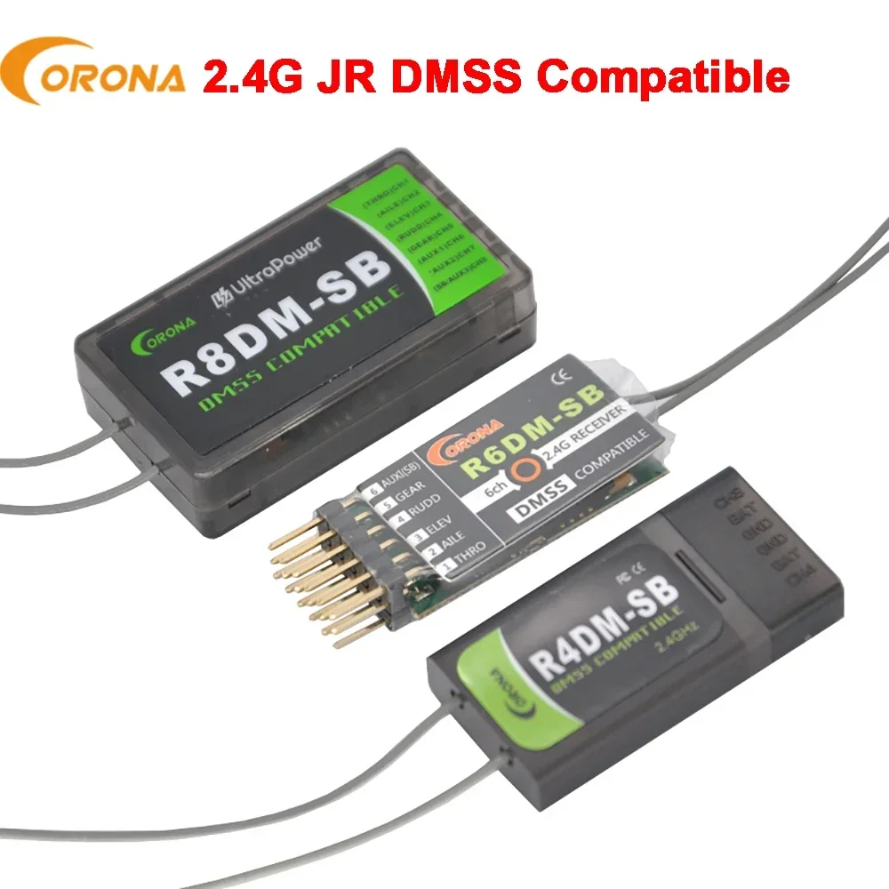 Corona 2.4Ghz JR DMSS Comoatible Receiver R4DM R6DM-SB R8DM With S.Bus Support for XG6 XG7 XG8 XG11 RC Radio Transmitter
Corona 2.4Ghz JR DMSS Comoatible Receiver R4DM R6DM-SB R8DM With S.Bus Support for XG6 XG7 XG8 XG11 RC Radio Transmitter