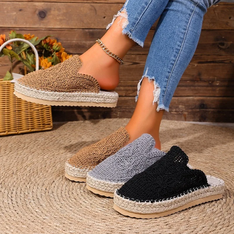 Fashion Women Weave Design Slippers Summer New Mesh Solid Color Simple Closed Toe Female Shoes Comfort Casual Flat Sandals
Fashion Women Weave Design Slippers Summer New Mesh Solid Color Simple Closed Toe Female Shoes Comfort Casual Flat Sandals