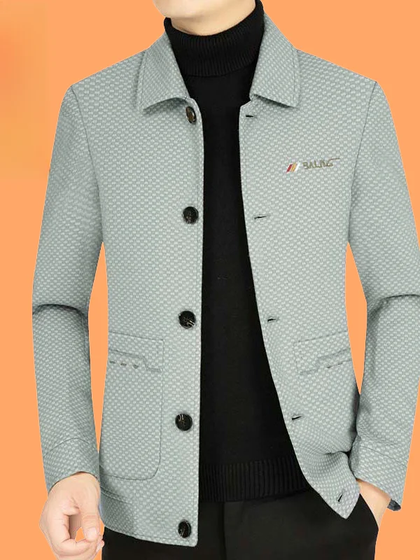 Casual Plaid Design Men's Jacket Spring Autumn Collar No Ironing Simple Style Fashionable Urban Middle-aged Long Sleeve Coat
Casual Plaid Design Men's Jacket Spring Autumn Collar No Ironing Simple Style Fashionable Urban Middle-aged Long Sleeve Coat