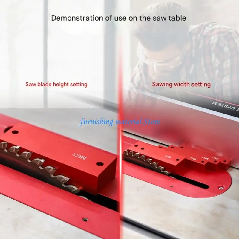 Y5GD Height Gauge Block Set Aluminum Alloy Woodworking Setup Tool Measuring Tool