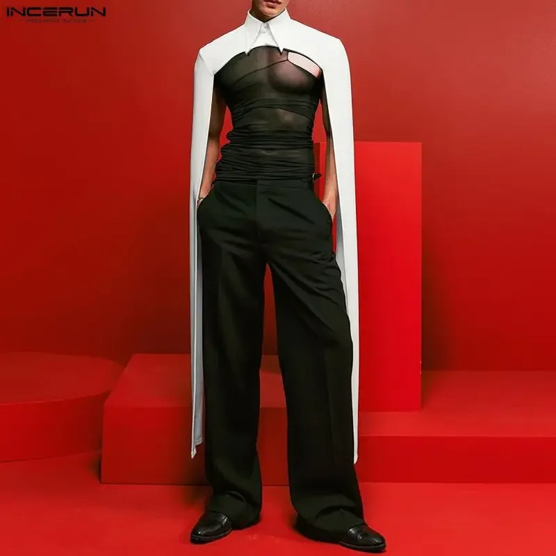 INCERUN Men's Shirt Cloak Lapel Sleeveless Ponchos For Man Streetwear Solid Color Personality 2026 Fashion Crop Tops Men Cape
INCERUN Men's Shirt Cloak Lapel Sleeveless Ponchos For Man Streetwear Solid Color Personality 2026 Fashion Crop Tops Men Cape