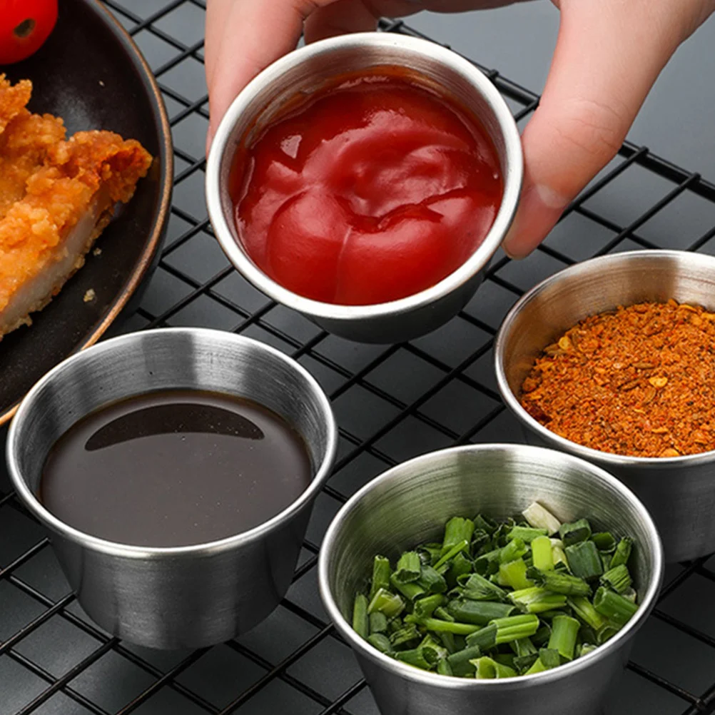 6 Pcs Steel Small Vinegar Bowls Dipping Sauce Cup Household Small Bowls for Soy Vinegar Ketchup Mustard Storage
6 Pcs Steel Small Vinegar Bowls Dipping Sauce Cup Household Small Bowls for Soy Vinegar Ketchup Mustard Storage