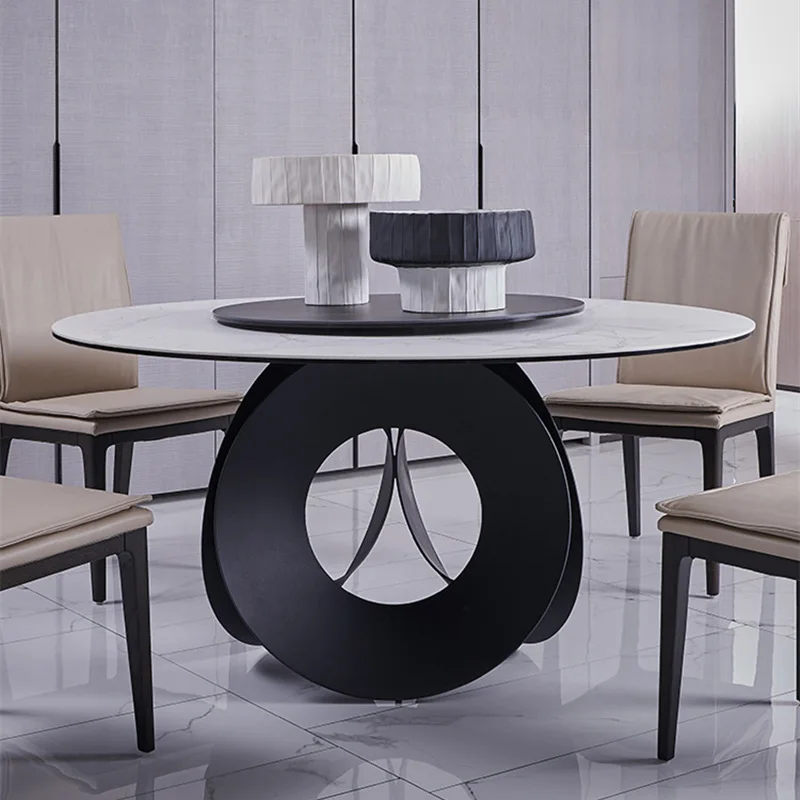 Hotel light luxury slate large round table and chair combination modern simple family villa round slate rice table with
Hotel light luxury slate large round table and chair combination modern simple family villa round slate rice table with