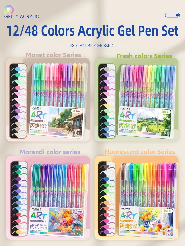 12/48 Colors Acrylic Gel Pen Set Scrapbooking Black Paper Rock Painting Drawing Glass Wood School Office Supplies Stationery
12/48 Colors Acrylic Gel Pen Set Scrapbooking Black Paper Rock Painting Drawing Glass Wood School Office Supplies Stationery