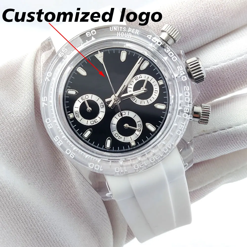 Vk63 watch 39mm watch men watches Transparent case rubber strap customized logo suitable for vk63 movement chronograph watch
Vk63 watch 39mm watch men watches Transparent case rubber strap customized logo suitable for vk63 movement chronograph watch