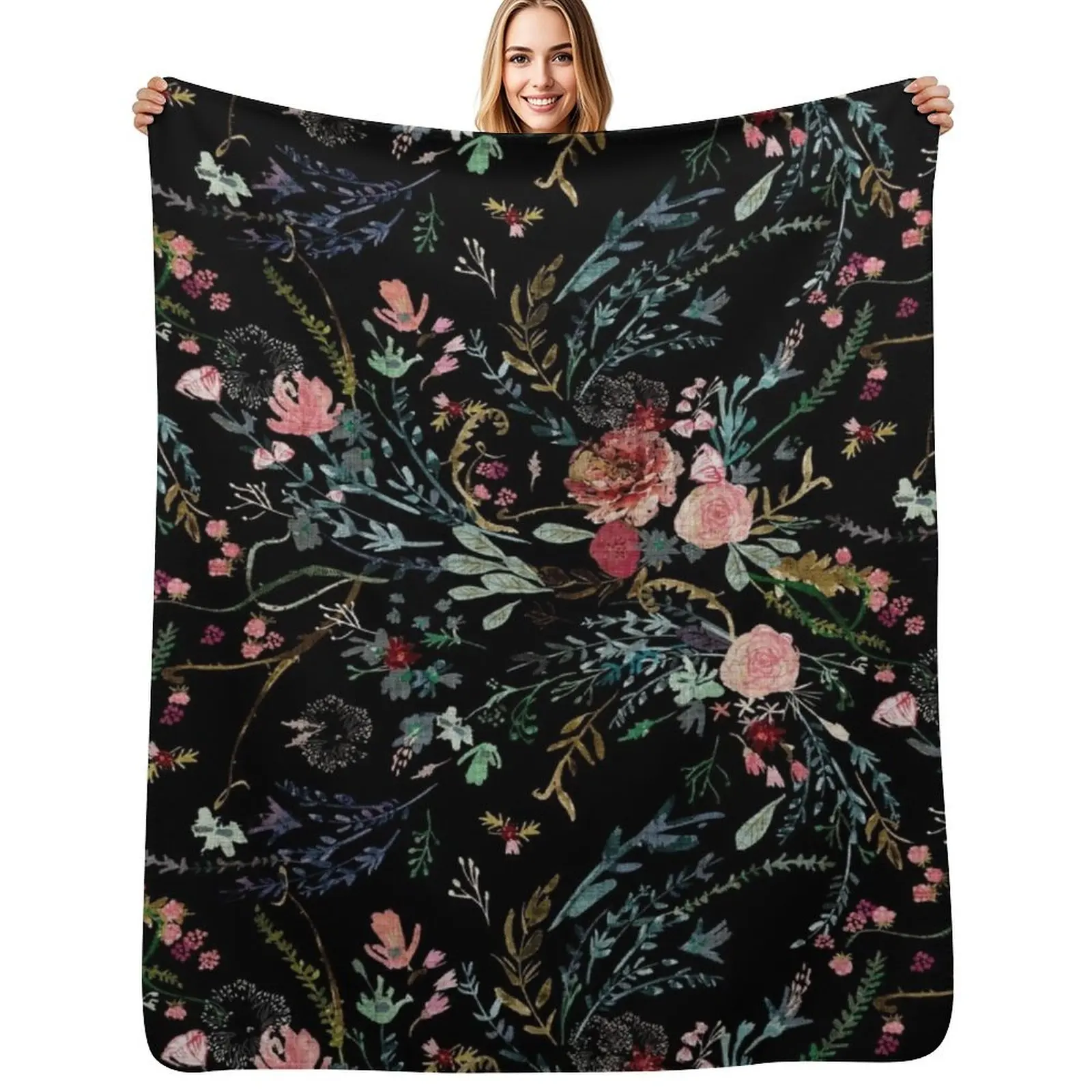 Midnight Floral Throw Blanket Sofa Travel Luxury Thicken Quilt Blankets
Midnight Floral Throw Blanket Sofa Travel Luxury Thicken Quilt Blankets