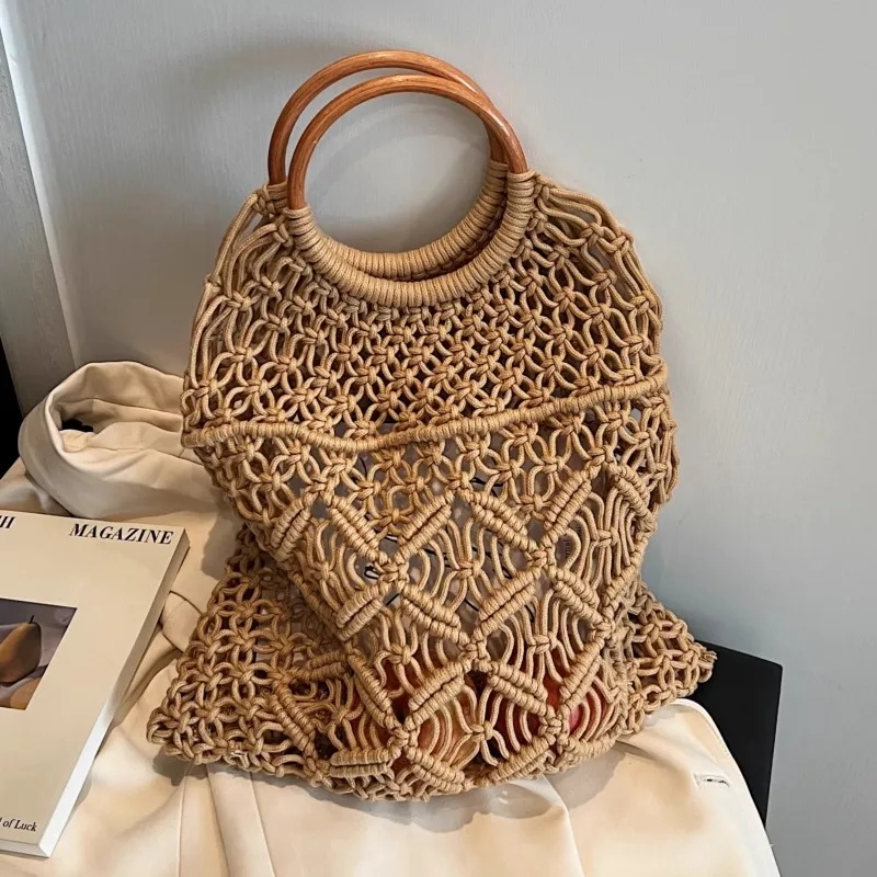 New Trend Hollow Out Women's Shoulder Bags Fashion Cotton Rope Fishing Net Bag Summer Beach Bag Totes Handbag For Women
New Trend Hollow Out Women's Shoulder Bags Fashion Cotton Rope Fishing Net Bag Summer Beach Bag Totes Handbag For Women