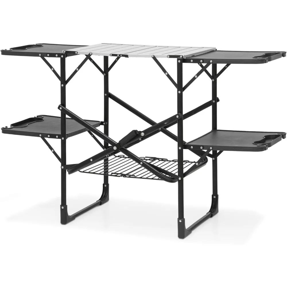 52" Foldable Camping Table for Outdoor Grill Cooking Lightweight Camp Aluminum Portable Folding Picnic Table (Black)
52" Foldable Camping Table for Outdoor Grill Cooking Lightweight Camp Aluminum Portable Folding Picnic Table (Black)