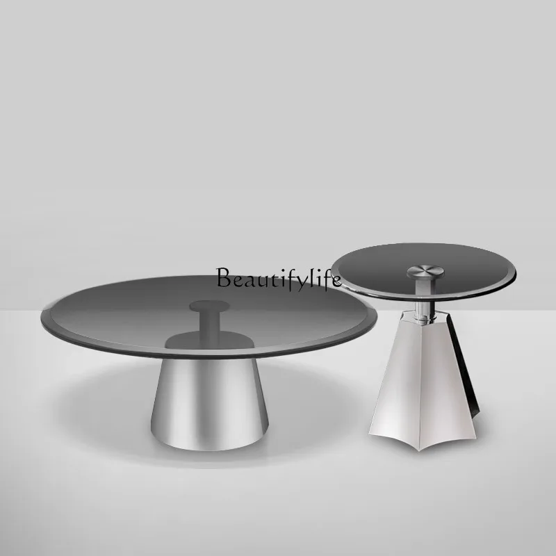 Round tea edge several household small apartment living room coffee table stainless steel tempered glass
Round tea edge several household small apartment living room coffee table stainless steel tempered glass