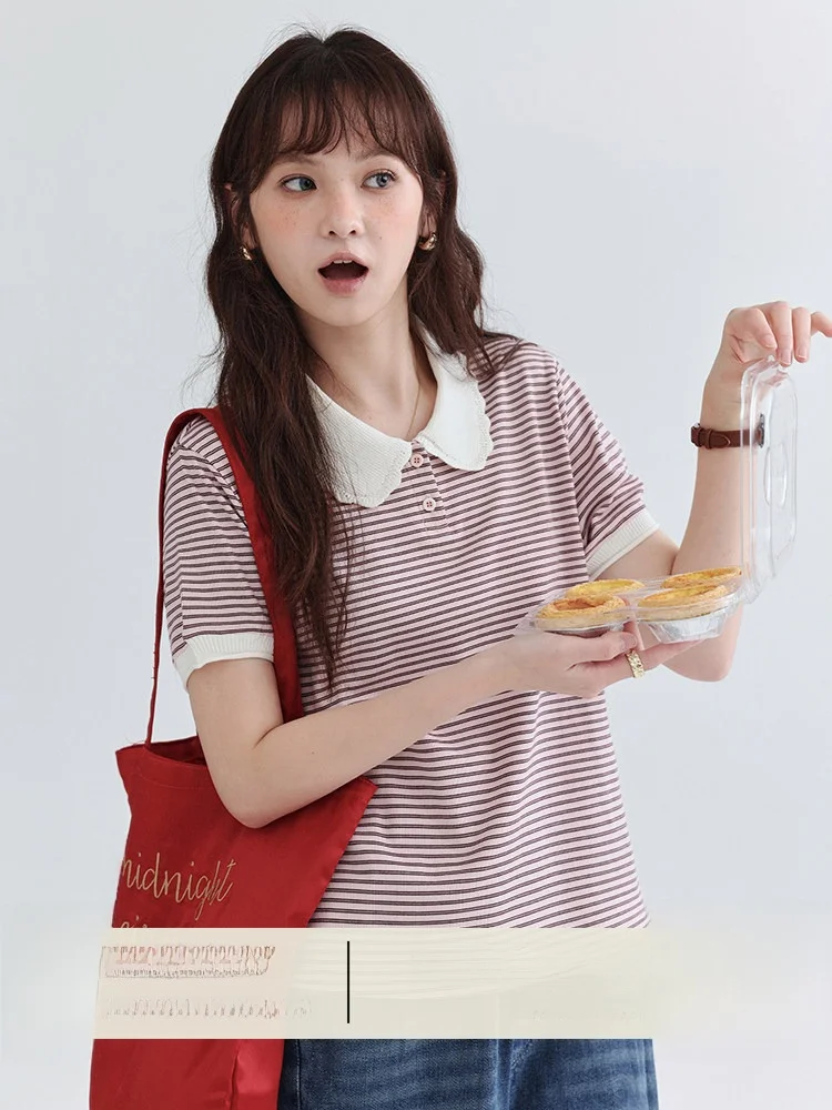 AMUU Original Neck Striped T-Shirt Women's Summer New Style Loose Fit Daily Wear Korean Style Cotton Lycra Blend Short S...
AMUU Original Neck Striped T-Shirt Women's Summer New Style Loose Fit Daily Wear Korean Style Cotton Lycra Blend Short S...