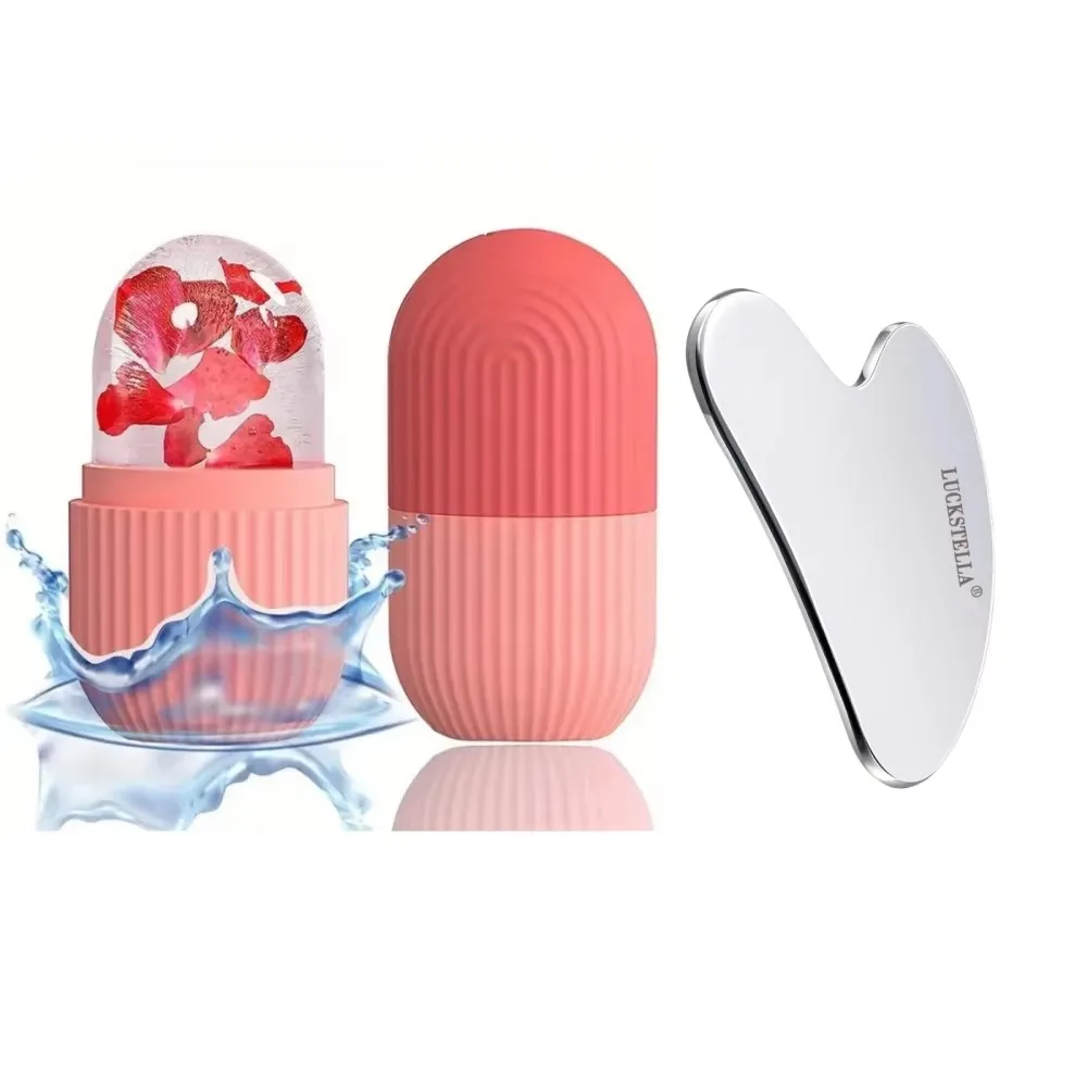 Silicone Ice Cube Trays & Stainless Steel Gua Sha Board Set Beauty Lifting Ice Ball Face Massager Contouring Eye Roller 
Silicone Ice Cube Trays & Stainless Steel Gua Sha Board Set Beauty Lifting Ice Ball Face Massager Contouring Eye Roller