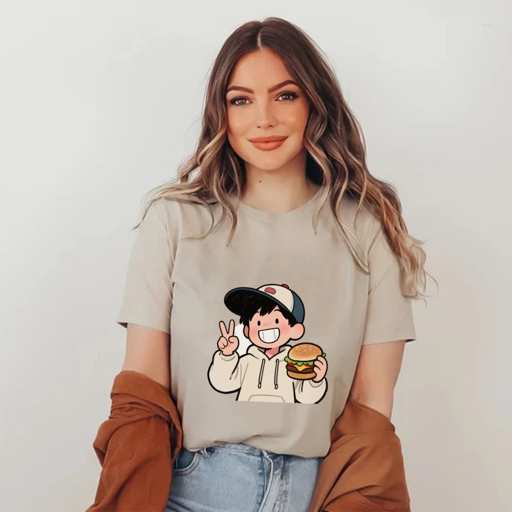 Cute Cartoon Boy Graphic T-Shirt Playful Tee with Peace Sign Hamburger Design for Casual Fun Street Style Enthusiasts
Cute Cartoon Boy Graphic T-Shirt Playful Tee with Peace Sign Hamburger Design for Casual Fun Street Style Enthusiasts