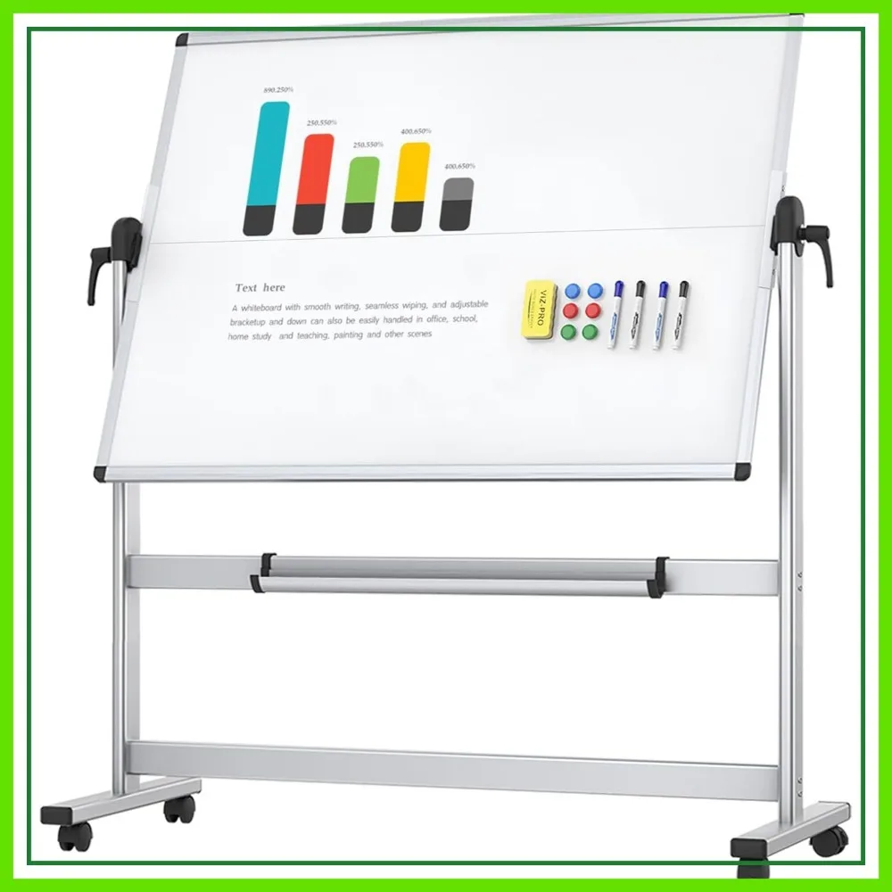 Double-Sided Mobile Whiteboard, 48 x 36 Inches, Magnetic Rolling Dry Erase Board on Wheels with Aluminum Frame and Stand
Double-Sided Mobile Whiteboard, 48 x 36 Inches, Magnetic Rolling Dry Erase Board on Wheels with Aluminum Frame and Stand