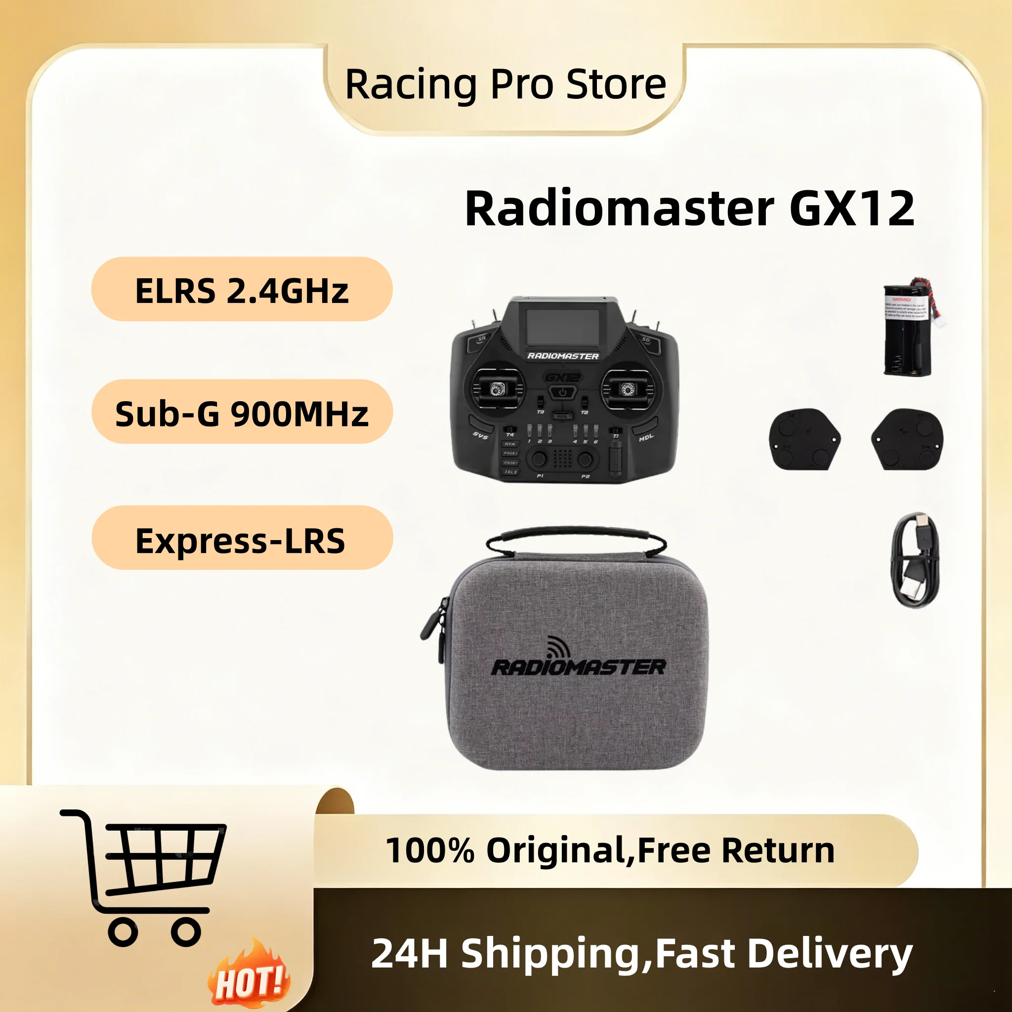 Radiomaster GX12 Radiocomando 2.4ghz Hall Gimbal Dual Band Antenna EXpressLRS Radio Controller Sub-G 900MHz GX01 3D 1000Hz CNC
Radiomaster GX12 Radiocomando 2.4ghz Hall Gimbal Dual Band Antenna EXpressLRS Radio Controller Sub-G 900MHz GX01 3D 1000Hz CNC