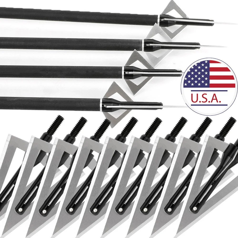 Archery Broadheads 12pcs 120grain Screw-in Aluminum Steel Arrowheads Durable Sharp Blade Tips for DIY Arrow Shaft Compound Recurve Bow Hunting Shooting Target Practice Outdoor Sports Accessories
Archery Broadheads 12pcs 120grain Screw-in Aluminum Steel Arrowheads Durable Sharp Blade Tips for DIY Arrow Shaft Compound Recurve Bow Hunting Shooting Target Practice Outdoor Sports Accessories