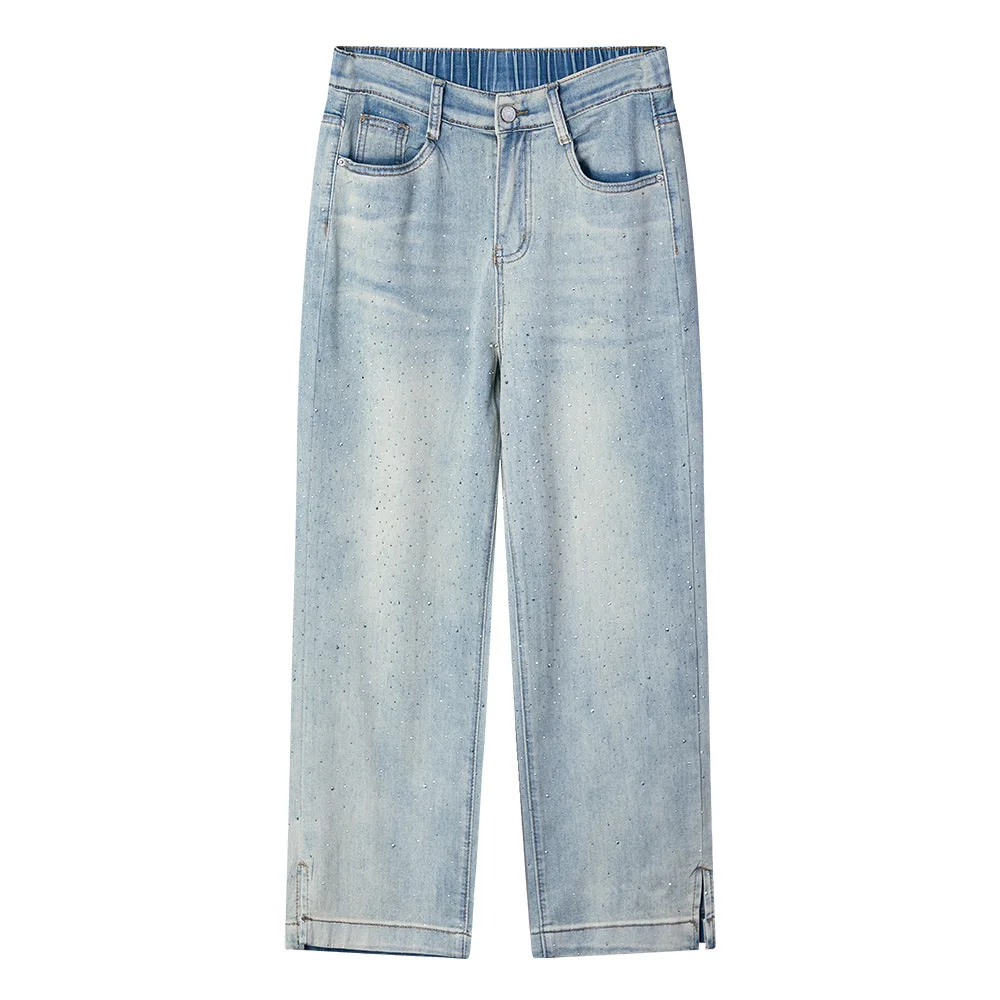 2026 Summer Plus Size Rhinestone Straight Ankle Jeans High Waist Stretch Denim Slim Casual Trousers Curvy Ladies 2616
2026 Summer Plus Size Rhinestone Straight Ankle Jeans High Waist Stretch Denim Slim Casual Trousers Curvy Ladies 2616