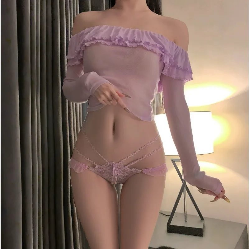 Сексуальное женское нижнее белье с вышивкой и рюшами, с низкой талией, сетчатые кружевные трусики с перекрестным поясом, эротические прозрачные трусы, нижнее белье
Сексуальное женское нижнее белье с вышивкой и рюшами, с низкой талией, сетчатые кружевные трусики с перекрестным поясом, эротические прозрачные трусы, нижнее белье