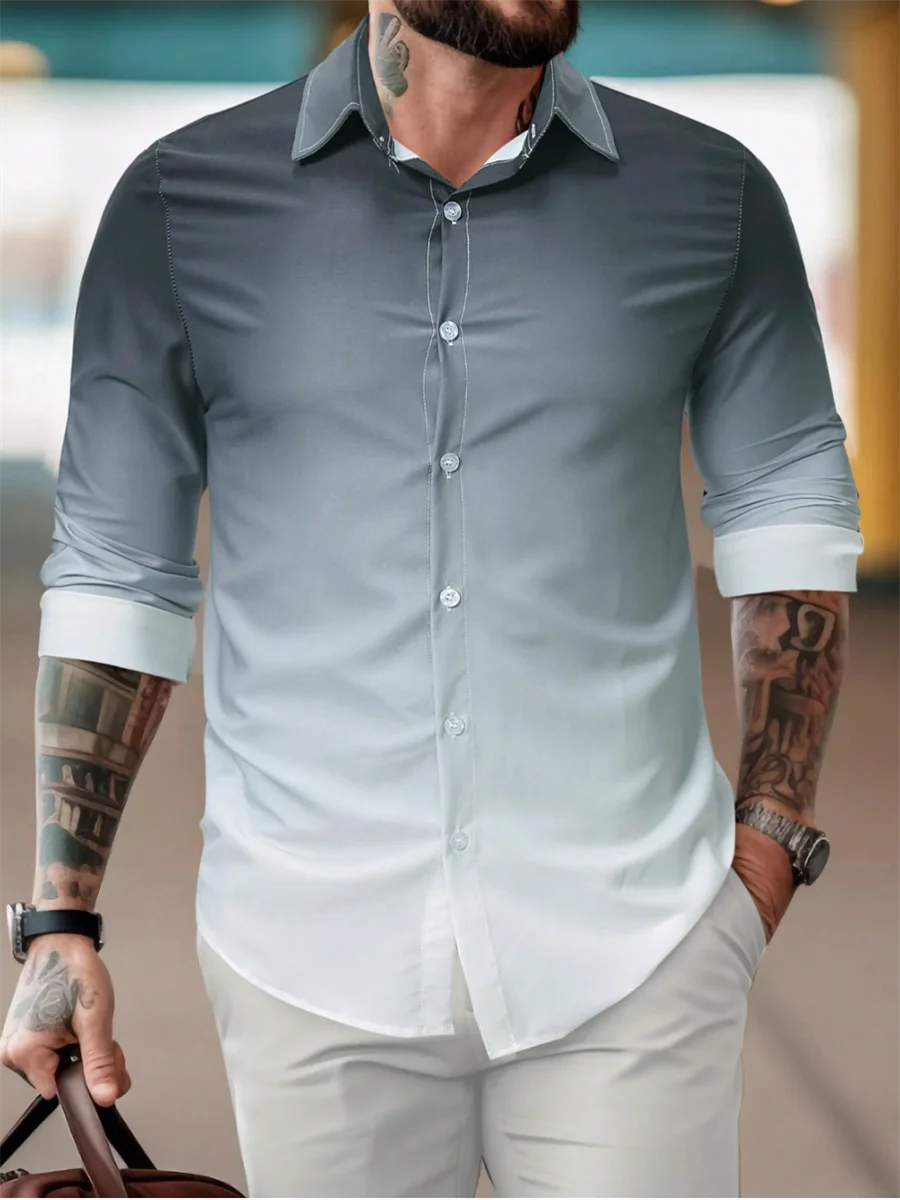 11 Colors Geometric Gradient Men's Business Long Sleeved Shirt Casual 3D Printed Shirt Outdoor Street Work Summer Lapel Tops
11 Colors Geometric Gradient Men's Business Long Sleeved Shirt Casual 3D Printed Shirt Outdoor Street Work Summer Lapel Tops
