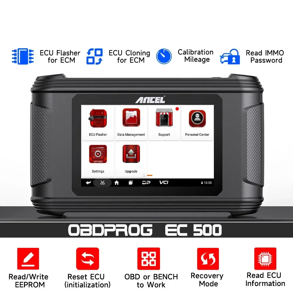 2024 ANCEL EC500 Automotive Car TCM ECU Flashing Cloning Reset Initialization Scanner Read IMMO Pincode Cloning Tool With P004
2024 ANCEL EC500 Automotive Car TCM ECU Flashing Cloning Reset Initialization Scanner Read IMMO Pincode Cloning Tool With P004