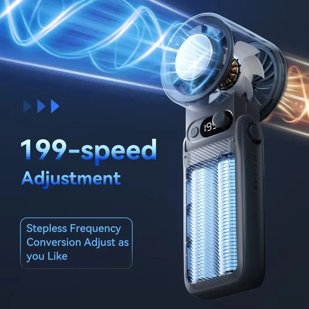 Portable Handheld Turbo Fan with 199 Gear Levels Strong Wind Speed LED Digital Display 135°Foldable 3-in-1 Outdoor Use 8000mAh F
Portable Handheld Turbo Fan with 199 Gear Levels Strong Wind Speed LED Digital Display 135°Foldable 3-in-1 Outdoor Use 8000mAh F