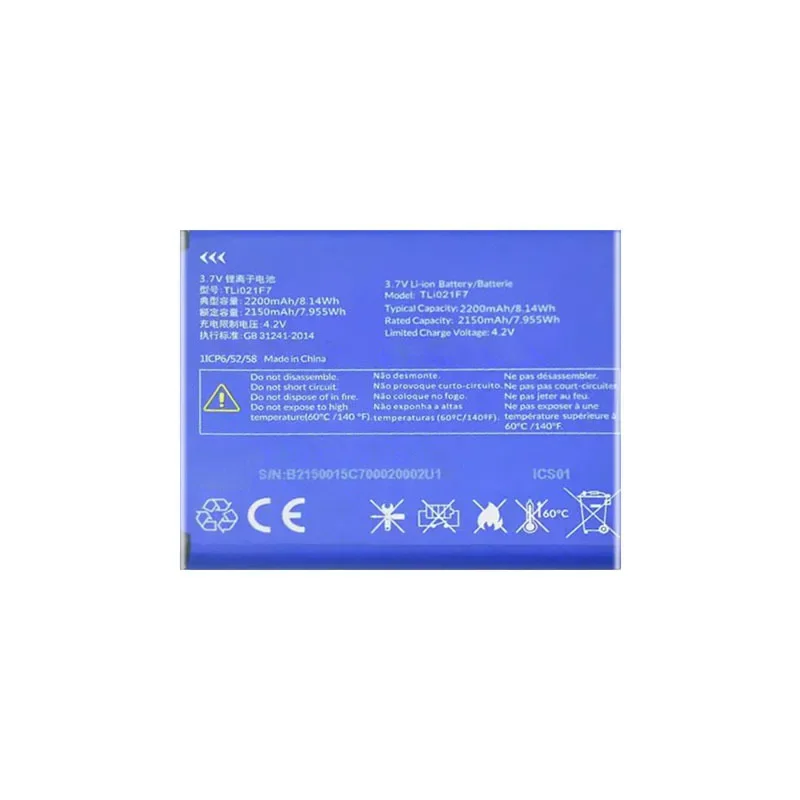 2200mAh Mobile Phone Battery For Alcatel TLi021F7 High Compatibility High Performance
2200mAh Mobile Phone Battery For Alcatel TLi021F7 High Compatibility High Performance