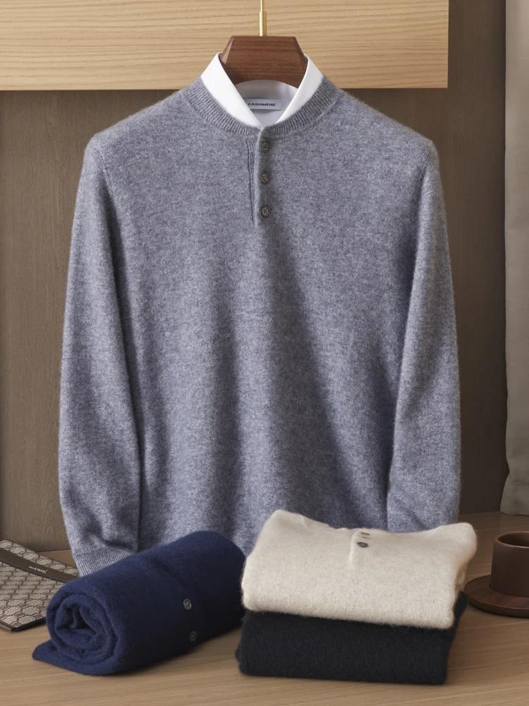 Men's Cashmere Sweater Baseball Collar Buttons Pullovers Autumn Winter Smart Casual 100% Cashmere Knitwear Long Sleeve Fit Tops
Men's Cashmere Sweater Baseball Collar Buttons Pullovers Autumn Winter Smart Casual 100% Cashmere Knitwear Long Sleeve Fit Tops
