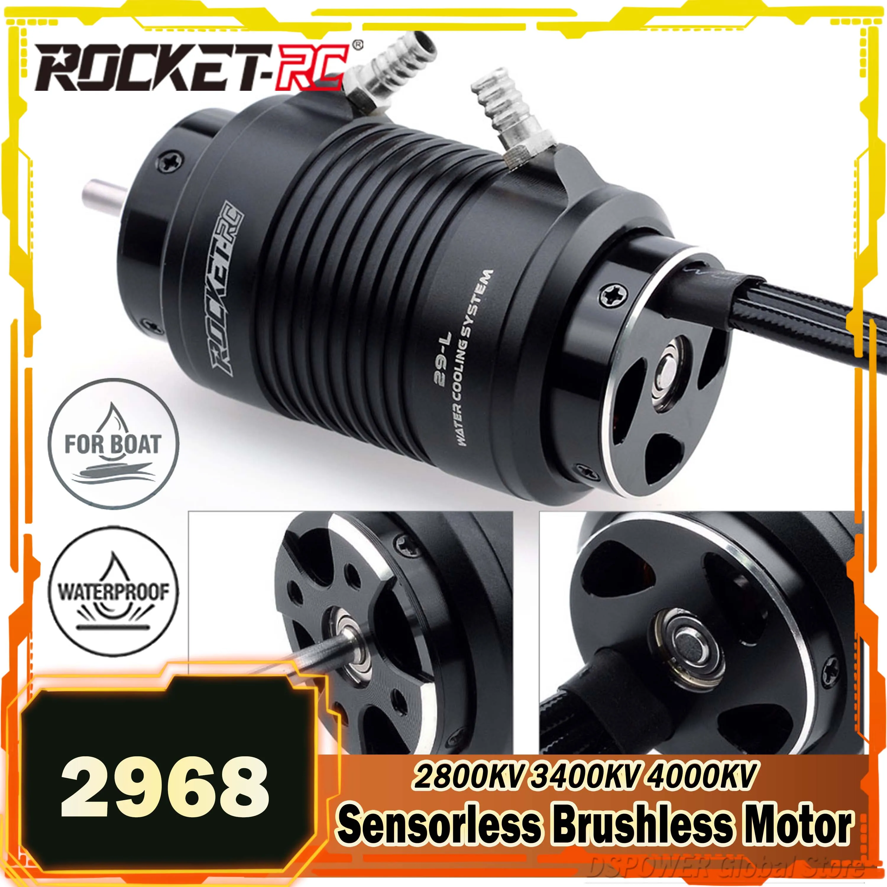 Rocket-RC 2968 Waterproof Brushless Sensorless Motor 3400KV 3800KV 4000KV 4mm Water Cooling Jacket for RC Boat Feilun ESC Part
Rocket-RC 2968 Waterproof Brushless Sensorless Motor 3400KV 3800KV 4000KV 4mm Water Cooling Jacket for RC Boat Feilun ESC Part