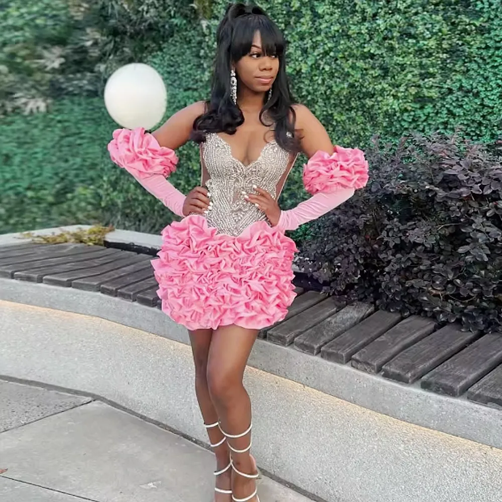 Сексуальные розовые платья на день рождения Aso Ebi, коктейльное платье с оборками, многоуровневые бусы, мини-платья для выпускного вечера, Vestidos de Noite
Сексуальные розовые платья на день рождения Aso Ebi, коктейльное платье с оборками, многоуровневые бусы, мини-платья для выпускного вечера, Vestidos de Noite