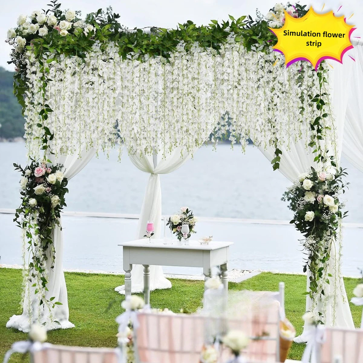 Simulation of Wisteria flower vines artificial flower string wedding decoration violet vine string flower strips
Simulation of Wisteria flower vines artificial flower string wedding decoration violet vine string flower strips