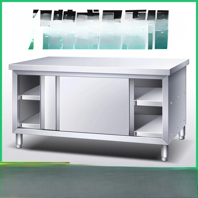 304 kitchen console stainless steel worktop with sliding door chopping board locker
304 kitchen console stainless steel worktop with sliding door chopping board locker