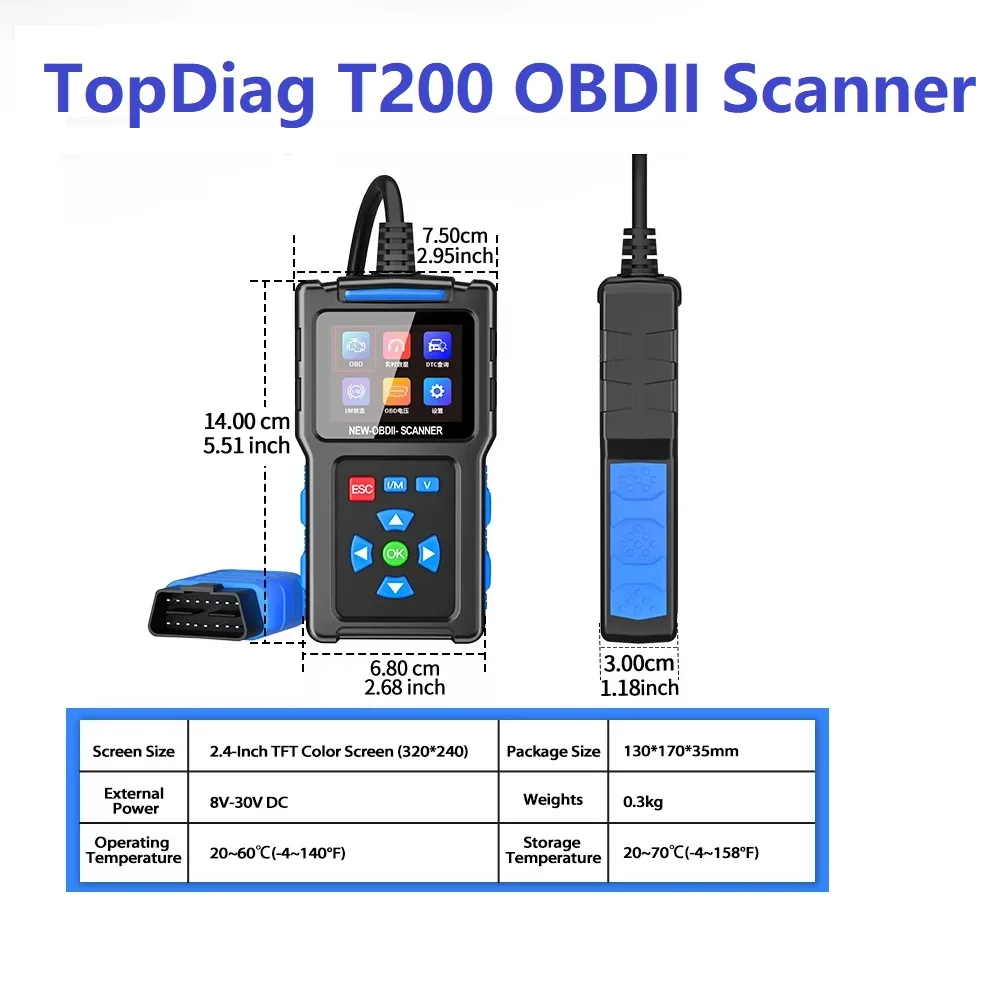 Newest JDiag T200 Car OBD2 diagnostic Scanner Fault Code Reader Car Engine Analyzer I/M Ready Tester for all OBD2 vehicles
Newest JDiag T200 Car OBD2 diagnostic Scanner Fault Code Reader Car Engine Analyzer I/M Ready Tester for all OBD2 vehicles