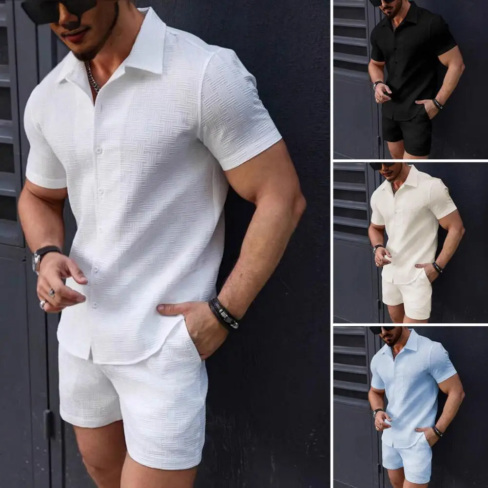 Two-piece Men Suit Outfit Men Casual Two-piece Suit Men's Short Sleeve Shirt Drawstring Shorts Set with for Summer for Everyday
Two-piece Men Suit Outfit Men Casual Two-piece Suit Men's Short Sleeve Shirt Drawstring Shorts Set with for Summer for Everyday