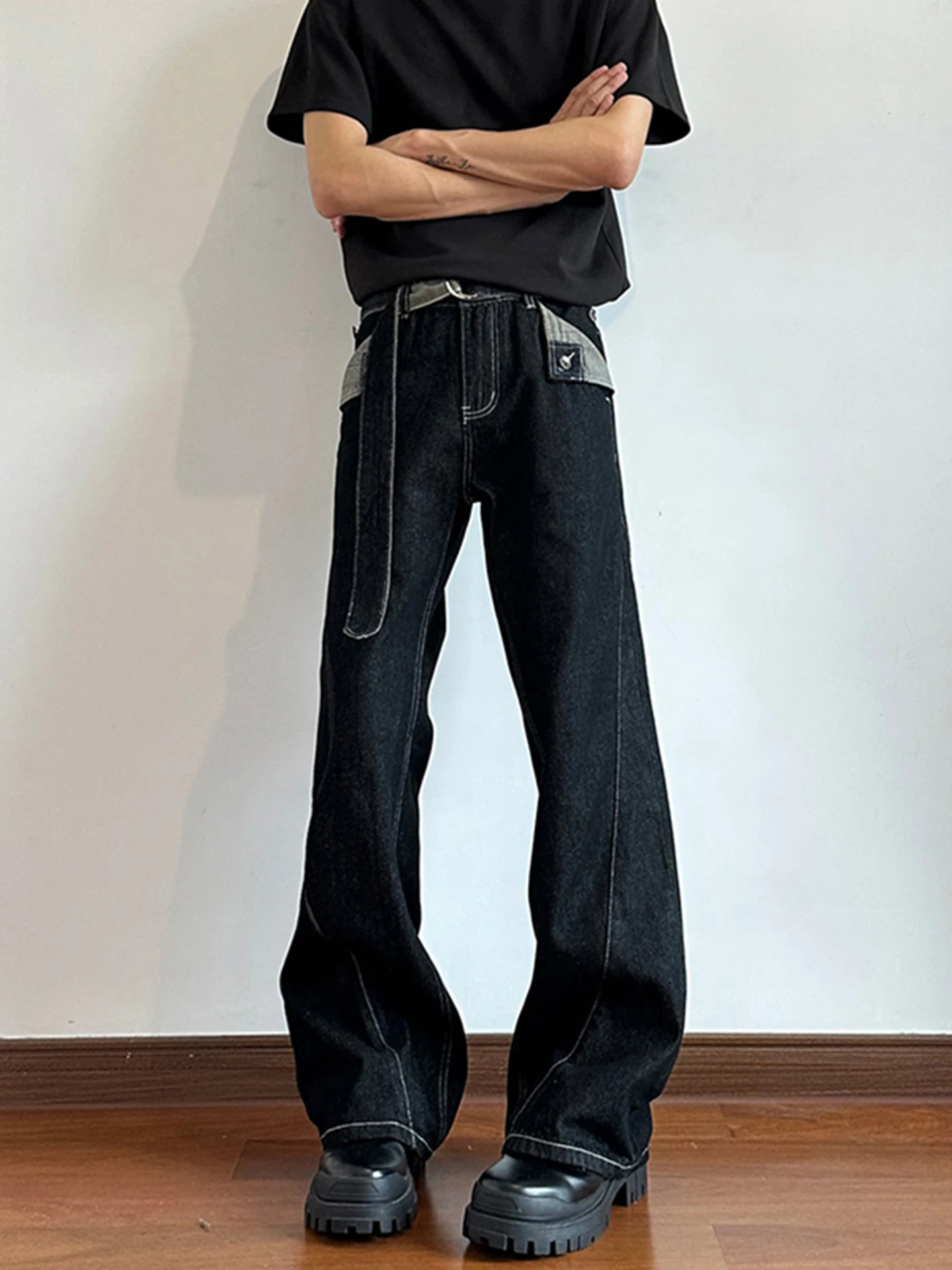 Original Color Denim Plaid A-Line Men's Jeans High Waist Straight Leg Micro Flared Knife Casual Trousers for Autumn Wear
Original Color Denim Plaid A-Line Men's Jeans High Waist Straight Leg Micro Flared Knife Casual Trousers for Autumn Wear