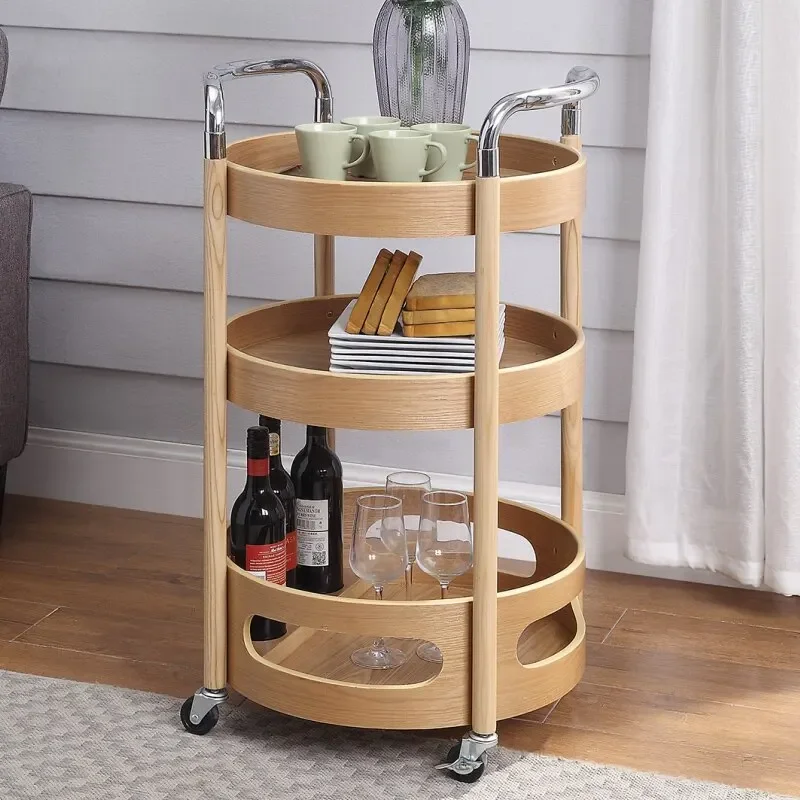 Solid wood trolley mobile storage rack kitchen tea cart retro home living room wine cart round dining car
Solid wood trolley mobile storage rack kitchen tea cart retro home living room wine cart round dining car
