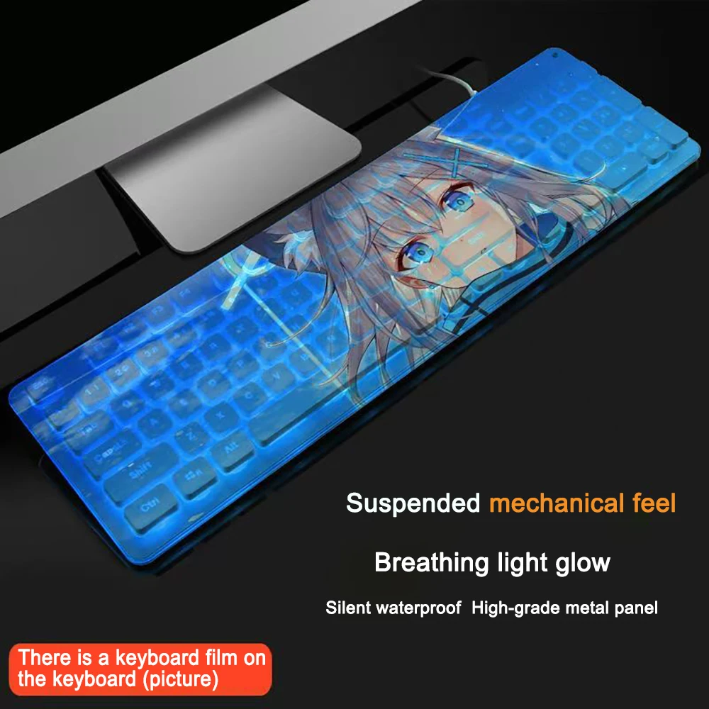 104 Keys Gaming Keyboard Takanashi Hoshino Blue Archive Anime Keyboards Custom USB Wired Cute Keyboard Office Laptop Accessories
104 Keys Gaming Keyboard Takanashi Hoshino Blue Archive Anime Keyboards Custom USB Wired Cute Keyboard Office Laptop Accessories